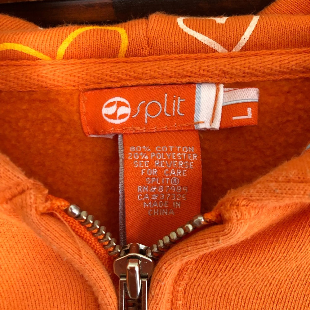 Orange split zip up - Picture 3 of 6